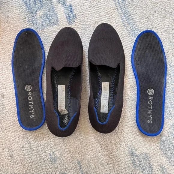 ROTHYS THE LOAFER ALMOND TOE SIZE 6.5 BLACK - Picture 4 of 9